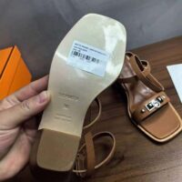 Hermes Women Ivresse 65 Sandal Brown Leather 6.6 CM Heel (8)