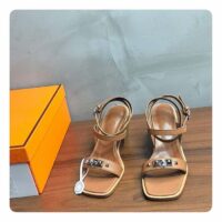 Hermes Women Ivresse 65 Sandal Brown Leather 6.6 CM Heel (8)