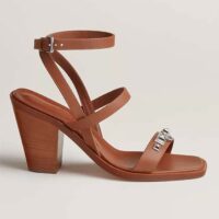 Hermes Women Ivresse 65 Sandal Brown Leather 6.6 CM Heel (8)