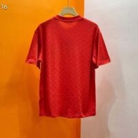 Louis Vuitton Cotton Pique T-Shirt Embroidered LV Patch Red Regular Fit 1AFJEC (10)