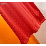 Louis Vuitton Men Cotton Pique T-Shirt Embroidered LV Patch Red Regular Fit 1AFJEC - Image 5