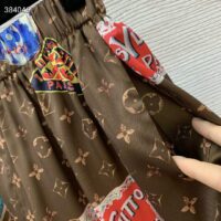 Louis Vuitton LV Women Elysee Palace Boxer Shorts Silk Dark Brown 1AFMKB (5)