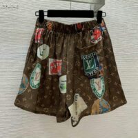 Louis Vuitton LV Women Elysee Palace Boxer Shorts Silk Dark Brown 1AFMKB (5)