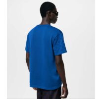 Louis Vuitton LV Men Short-Sleeved Signature Crewneck Regular Fit Classic Blue 1AFIU9 (2)