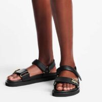 Louis Vuitton LV Sunset Comfort Flat Sandal Black Lamb Leather 1ABW6W (5)