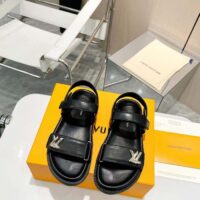 Louis Vuitton LV Sunset Comfort Flat Sandal Black Lamb Leather 1ABW6W (5)