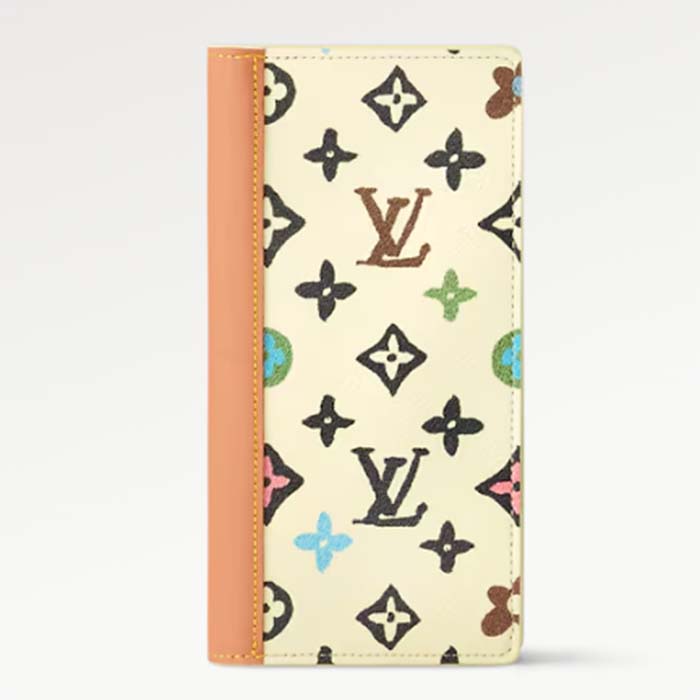 Louis Vuitton LV Unisex Brazza Wallet Vanilla Monogram Craggy Coated Canvas M83335