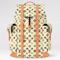 Louis Vuitton LV Unisex Christopher MM Backpack Vanilla Monogram Craggy Coated Canvas M25240 (2)