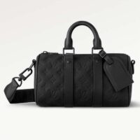 Louis Vuitton LV Unisex Keepall Bandoulière 25 Black Taurillon Monogram Embossed Cowhide Leather M20900 (8)