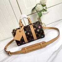 Louis Vuitton LV Unisex Keepall Bandoulière 25 Chocolate Monogram Craggy Coated Canvas M24849 (9)