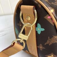 Louis Vuitton LV Unisex Keepall Bandoulière 25 Chocolate Monogram Craggy Coated Canvas M24849 (9)