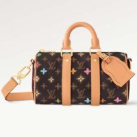 Louis Vuitton LV Unisex Keepall Bandoulière 25 Chocolate Monogram Craggy Coated Canvas M24849 (9)