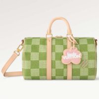 Louis Vuitton LV Unisex Keepall Bandoulière 35 Green Damier Golf Coated Canvas N40671 (10)