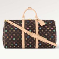 Louis Vuitton LV Unisex Keepall Bandoulière 50 Chocolate Monogram Craggy Coated Canvas M24901 (10)