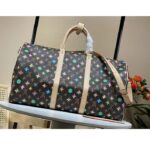 Louis Vuitton LV Unisex Keepall Bandoulière 50 Chocolate Monogram Craggy Coated Canvas M24901 - Imagen 4