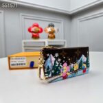 Louis Vuitton LV Unisex Key Pouch Pink Monogram Coated Canvas M82620 - Imagen 3