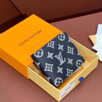 Louis Vuitton LV Unisex Multiple Wallet Blue White Monogram Shadow Calfskin Leather M83379 (1)