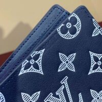 Louis Vuitton LV Unisex Multiple Wallet Blue White Monogram Shadow Calfskin Leather M83379 (1)