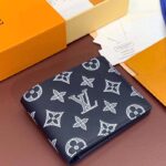 Louis Vuitton LV Unisex Multiple Wallet Blue White Monogram Shadow Calfskin Leather M83379 – Image 2