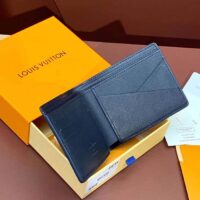 Louis Vuitton LV Unisex Multiple Wallet Blue White Monogram Shadow Calfskin Leather M83379 (1)