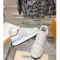 Louis Vuitton LV Unisex Neo Run Away Sneaker Blue Patent Damier Canvas 1ACUGD (6)