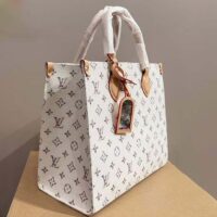 Louis Vuitton LV Unisex OnTheGo MM Multicolor Beige Monogram Jacquard Fabric M24708 (11)