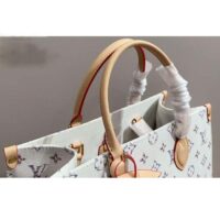 Louis Vuitton LV Unisex OnTheGo MM Multicolor Beige Monogram Jacquard Fabric M24708 (11)