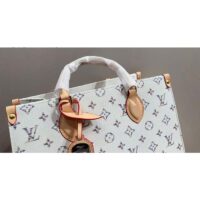 Louis Vuitton LV Unisex OnTheGo MM Multicolor Beige Monogram Jacquard Fabric M24708 (11)