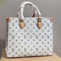 Louis Vuitton LV Unisex OnTheGo MM Multicolor Beige Monogram Jacquard Fabric M24708 (11)