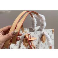 Louis Vuitton LV Unisex OnTheGo MM Multicolor Beige Monogram Jacquard Fabric M24708 (11)