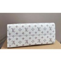 Louis Vuitton LV Unisex OnTheGo MM Multicolor Beige Monogram Jacquard Fabric M24708 (11)