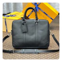 Louis Vuitton LV Unisex Porte-Documents Voyage PM Black Taiga Noir Cowhide Leather (7)