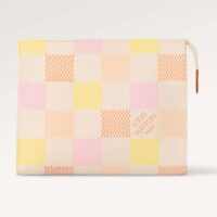 Louis Vuitton LV Unisex Toilet Pouch Peach Damierlicious Coated Canvas N40740 (5)