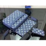 Louis Vuitton LV Unisex Trio Messenger Ink Blue White Monogram Shadow Calf Leather M24753 - Image 3