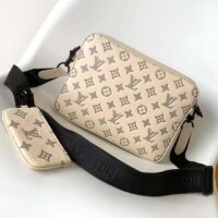 Louis Vuitton LV Unisex Trio Messenger White Navy Blue Monogram Shadow Calf Leather M24754 (6)