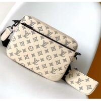 Louis Vuitton LV Unisex Trio Messenger White Navy Blue Monogram Shadow Calf Leather M24754 (6)