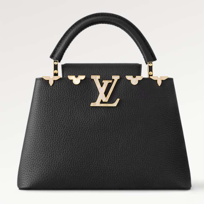 Louis Vuitton LV Women Capucines BB Black Taurillon Leather Cowhide M23263