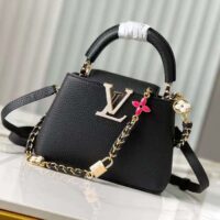 Louis Vuitton LV Women Capucines BB Black Taurillon Leather Cowhide M23950 (7)