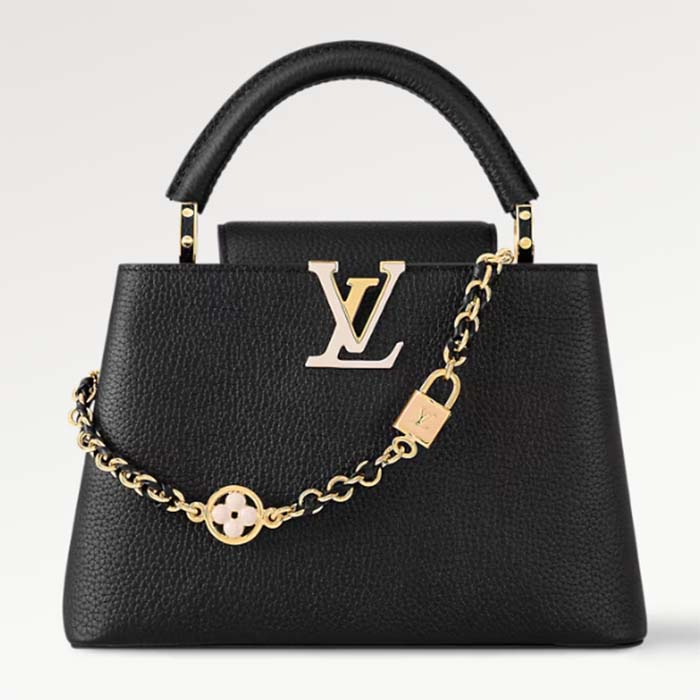 Louis Vuitton LV Women Capucines BB Black Taurillon Leather Cowhide M23950