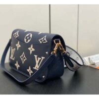 Louis Vuitton LV Women Diane Navy Blue Cream Monogram Empreinte Cowhide Leather M47161 (4)