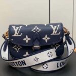 Louis Vuitton LV Women Diane Navy Blue Cream Monogram Empreinte Cowhide Leather M47161 – Bild 4