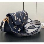 Louis Vuitton LV Women Diane Navy Blue Cream Monogram Empreinte Cowhide Leather M47161 – Bild 5