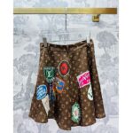 Louis Vuitton LV Women Elysee Palace Boxer Skirts Silk Dark Brown – Image 3