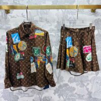 Louis Vuitton LV Women Elysee Palace Boxer Shorts Silk Dark Brown 1AFMKB (5)