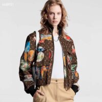 Louis Vuitton LV Women Flight Mode Monogram Jacquard Jacket Polyamide Elastane Multicolor Brown (10)