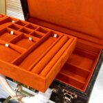 Louis Vuitton LV Women Jewelry Vanity Brown Red Coated Canvas Microfiber M20076 - Image 8