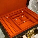 Louis Vuitton LV Women Jewelry Vanity Brown Red Coated Canvas Microfiber M20076 - Image 7