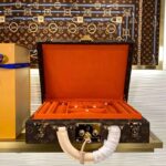 Louis Vuitton LV Women Jewelry Vanity Brown Red Coated Canvas Microfiber M20076 - Image 2