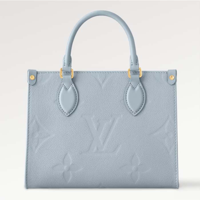 Louis Vuitton LV Women OnTheGo PM​ Blue Hour Embossed Grained Cowhide Leather