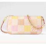 Louis Vuitton LV Women Pochette Accessoires Peach Pink Damier Coated Canvas N40642